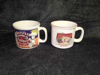 Vintage Set of 2 Campbell ' s Soup Mugs.  1999/2004 Beefsteak Ceramic Cups 2