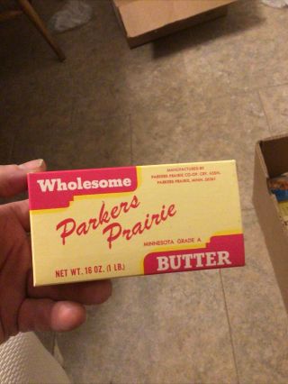 Parkers Prairie Wholesome Brand Butter Box 1970’s Minnesota Minn Mn