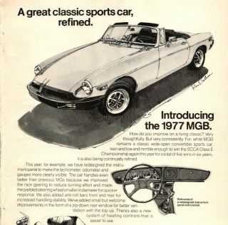 1976 Sports Car 1977 Model Mgb Mg Convertible Vintage Print Ad