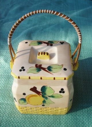 Hand Painted Biscuit Jar With Lid