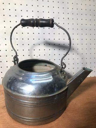Vintage Revere Kettle Chrome Over Solid Copper Wood Handle Tea Pot Kettle
