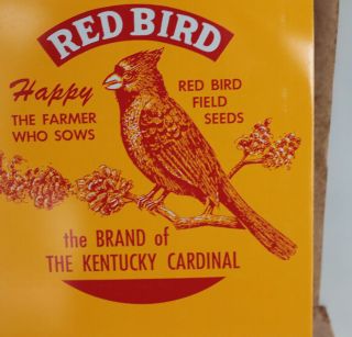 Vintage LEWIS SEED CO Corn Sign Redbird Louisville Kentucky Cardinal Farm 2