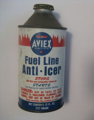 Vintage Aviex Fuel Line Anti - Icer Advertising Oil Cone Top Can L@@k
