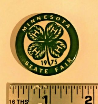 1975 Minnesota State Fair Pin 4h Vintage 1 1/2 Inch.
