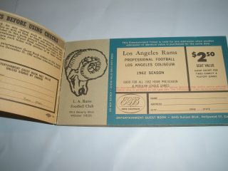 Entertainment Guest Book EGB Los Angeles 1962 Vintage Coupon Ticket Book Rams 3