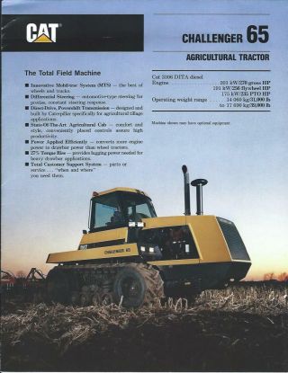 Farm Tractor Brochure - Caterpillar - Challenger - 65 - 3 Items (f3522)
