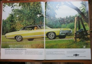 Vintage 1968 Chevrolet Caprice Custom Coupe Print Ad 1967 2832