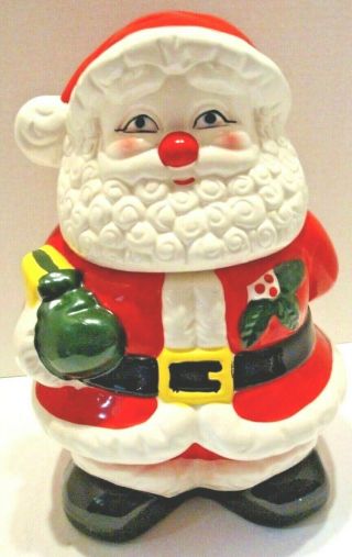 Vintage 12 " Ceramic Santa Claus Christmas Cookie Jar Kitchen By Design
