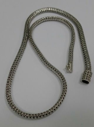 Sterling Silver John Hardy Classic Woven Chain Necklace 18 " Long