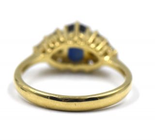 MODERN 1.  30CTTW NATURAL DEEP BLUE SAPPHIRE DIAMOND RING 18K GOLD 4