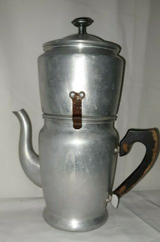 14 " T Dripolater 6 Cup Aluminum Vintage Coffee Pot For Stove - Top Or Camp - Fire