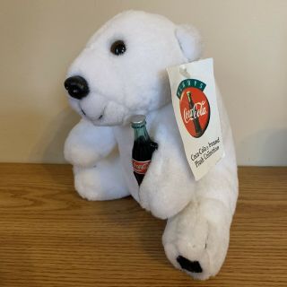 Coca Cola Polar Bear Drinking Coke Plush Collectible (1995) Stuffed Animal