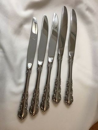 5 Oneida Stainless Flatware Shelley 9 " Dinner Knives