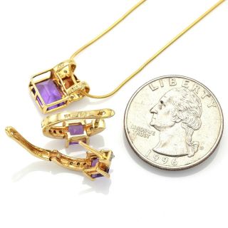 Alwand Vahan & Dc 14K Gold Multi - Stone & Diamond Pendant Necklace & Earrings Set 2
