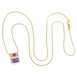 Alwand Vahan & Dc 14K Gold Multi - Stone & Diamond Pendant Necklace & Earrings Set 3