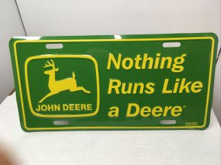 John Deere License Plate Nothing Runs Like A Deer