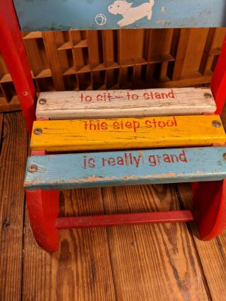 Vintage Wooden Childs Chair/Step Stool - To Sit,  To Stand,  Is Really Grand 2