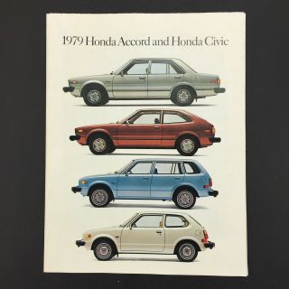 Vintage 1979 Honda Cvcc Civic Accord Brochure,  Fold Out Poster