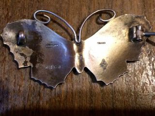 Art Deco Silver & Enamel Large Butterfly Brooch JA & S John Atkins & Son 2369 3