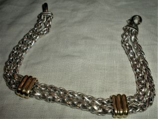 Authentic David Yurman Sterling Silver & 18k Gold Link Bracelet Signed Vafo
