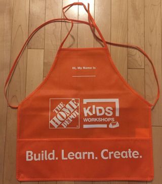 Home Depot Kids Workshop Orange Apron Build Learn Create Birthday Gift Bnip