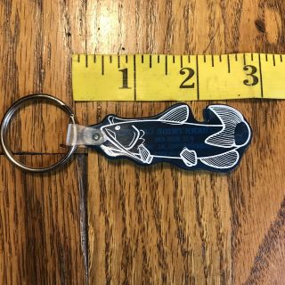 Vintage Southern Pride Catfish Keychain Key Fob 1980’s Blue Rubber Lnc