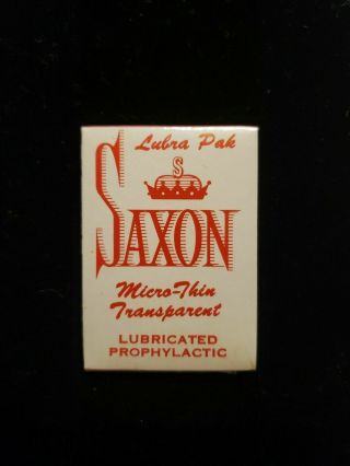 Vintage Saxon Old Full Condom Pack Circle Rubber Newark Nj Old Stock