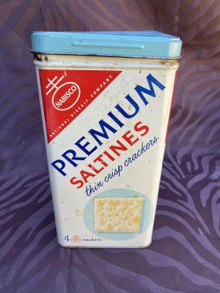 Vintage Nabisco Premium Saltine Cracker Tin Vtg