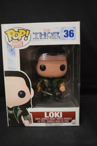 Funko Pop Marvel Loki - Thor The Dark World 36 With Soft Protector Vaulted