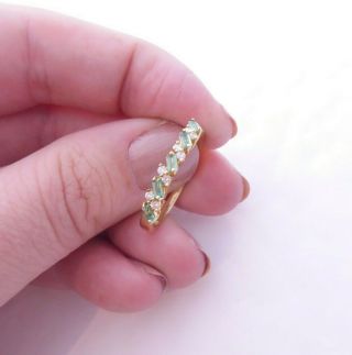 18ct Gold Baguette Cut Natural Emerald Diamond Ring,