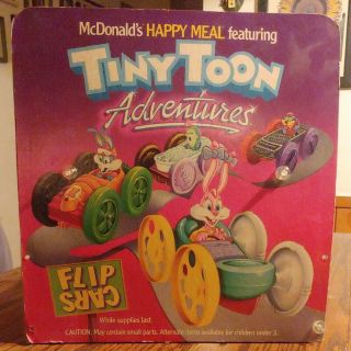 Happy Meal Tiny Toon Adventures Flip Cars 1990 Complete Set with Display 2