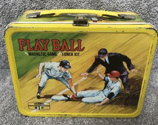 Vintage 1960’s Mlb Baseball Metal Lunch Box