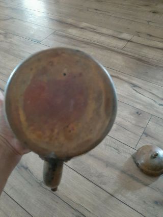 Vintage antique old Copper Tes Kettle Patina wood black handle 3