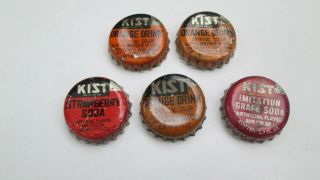 Kist Orange Strawberry Grape Corklined Soda Bottle Cap Crowns (5) - - Mlps