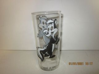 1973 Pepsi “pepe Le Pew” Skunk Drinking Glass Looney Tunes