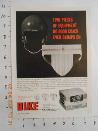 1963 Kendall Co Bike Athletic Supporter Jock Strap Print S M L Ad Gay Interest