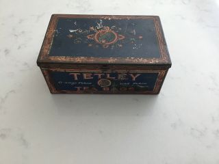 Vintage 1930s Tetley Tea Bag Rectangle Tin Box Elephants Holds 30 Tea Bags