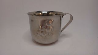 Vintage Selandia Baby Child Cup Stainless Steel 18/8 Repousse Teddy Bears