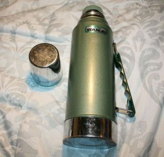 Vintage Stanley Aladdin " Green Vacuum Bottle Thermos A - 944dh Quart Hot/cold
