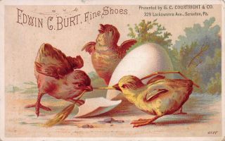 Edwin C.  Burt,  Fine Shoes,  1881 Trade Card,  Size: 74 Mm X 118 Mm