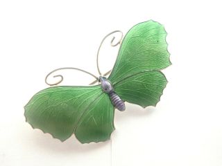 Art Deco Ja&s Silver Enamel Butterfly Brooch