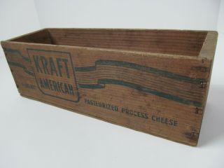 Vintage Kraft American Brick Cheese 5 Lbs Box Wood Crate Rustic Small Wooden I