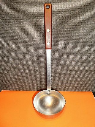 Vintage Ecko Forge Ladle Stainless Steel,  Riveted,  Brown Handle 11 " Long Usa