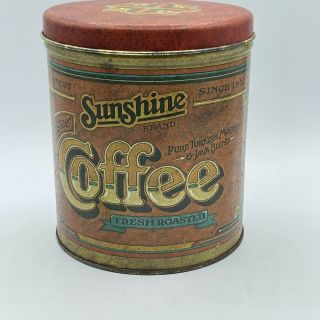 Vintage Sunshine Coffee Metal Tin Canister Ballonoff Turkish Java Blend 3