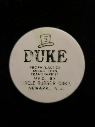 Vintage Duke Rd Old Full Condom Pack Circle Rubber Newark Nj Old Stock