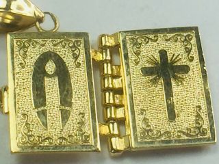 14k Intricate 4 Pages Bible & " Lord Of Prayer " Charm By Lac