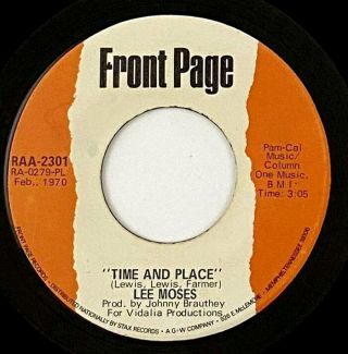Lee Moses " Time And Place " Funk/deep Soul 45 Front Page Mp3