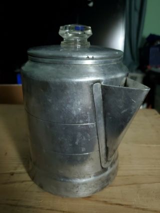 Vintage Comet Usa Aluminum 7 Cup Camp/stove Coffee Percolator W Glass Knob Gc {4