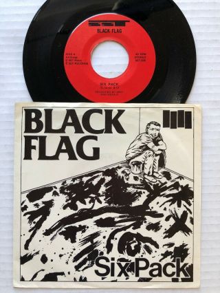 Black Flag Six Pack 1981 Us Sst Org 7 " Ep,  Picture Sleeve Punk 45 1st Pressing