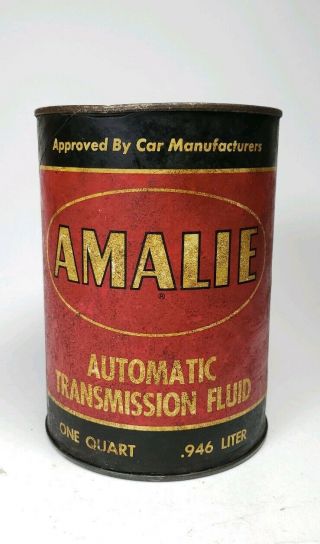 Vintage Amalie Automatic Transmission Fluid Can Full 1 Quart